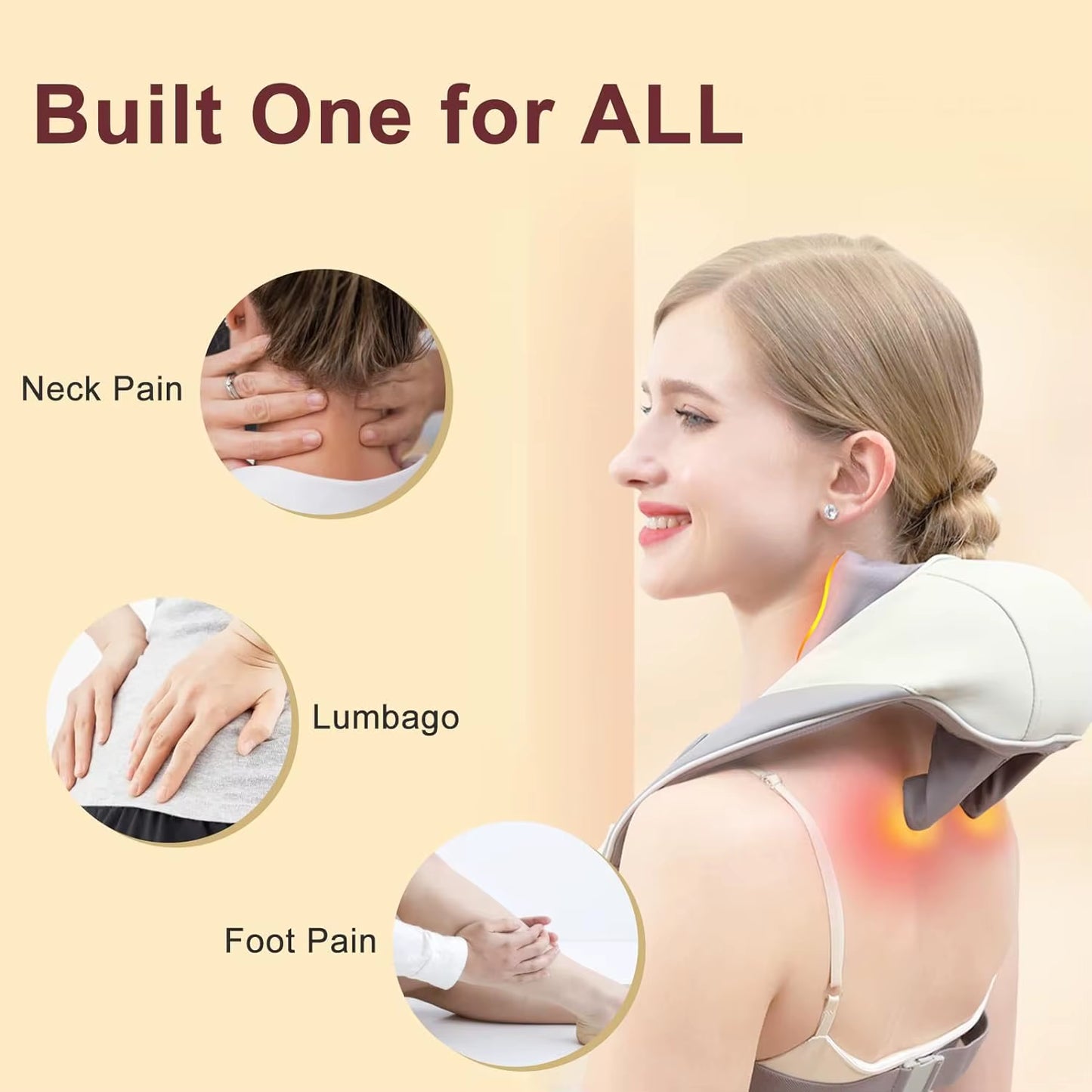 6D Deep Tissue Kneading Massage Pillow