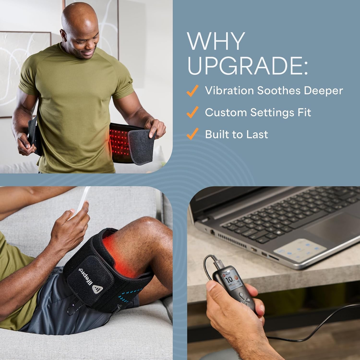 Red Light Therapy Belt – Allevared Infrared Red Light Therapy for Body, Back Pain and Shoulder - 660Nm & 850Nm near Infrared Heating Pad – Adjustable & Portable for Wellness & Relaxation