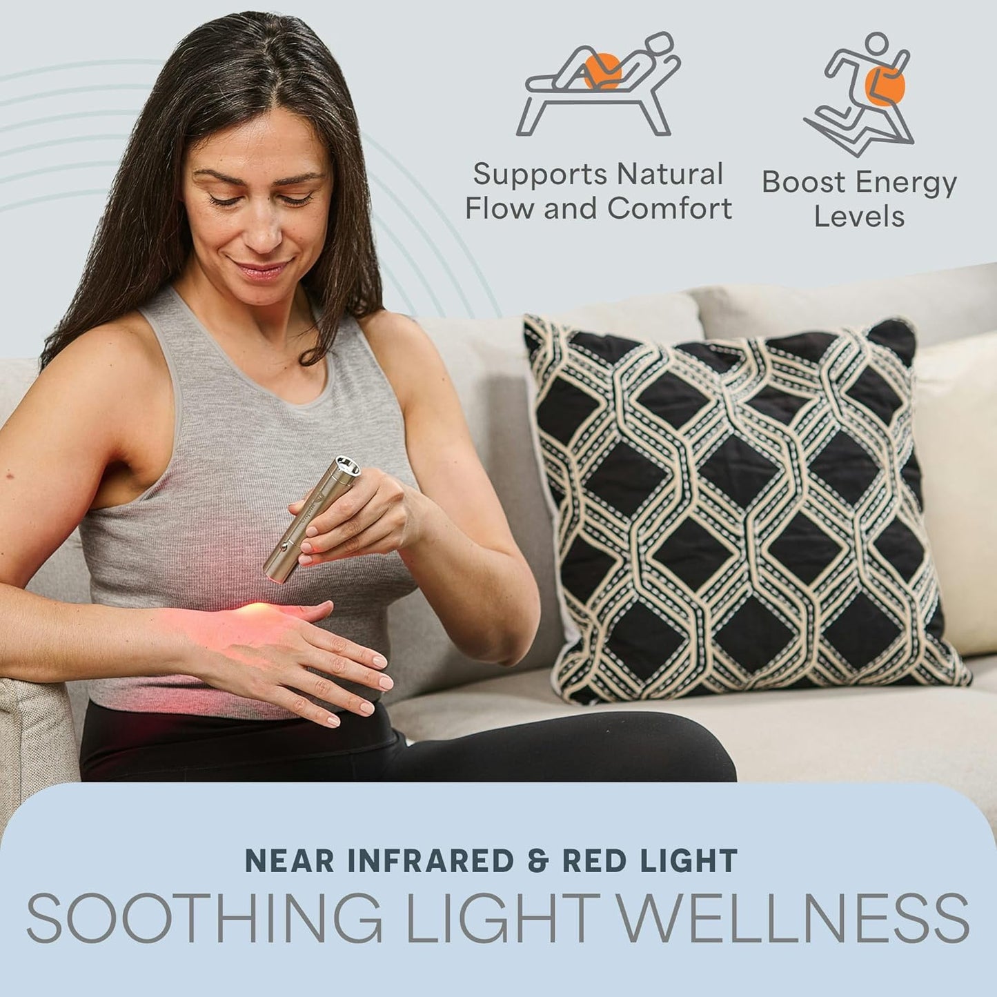 near Infrared Red Light Therapy for Body Joints & Muscles Wellness Support, Lumicure Portable Red Light Therapy Torch with 630Nm, 660Nm, 850Nm Leds - Support Daily Relaxation and Comfort