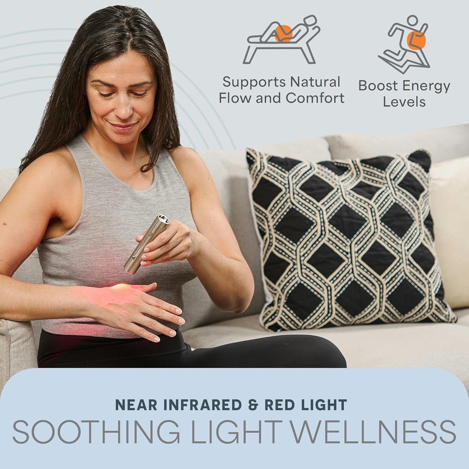near Infrared Red Light Therapy for Body Joints & Muscles Wellness Support, Lumicure Portable Red Light Therapy Torch with 630Nm, 660Nm, 850Nm Leds - Support Daily Relaxation and Comfort
