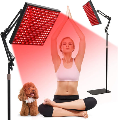12 Squard Red Light Therapy for Face and Body, Adjustable Height Stand, 660Nm Red Light Therapy & 850Nm Infrared Light Therapy Device, Skin