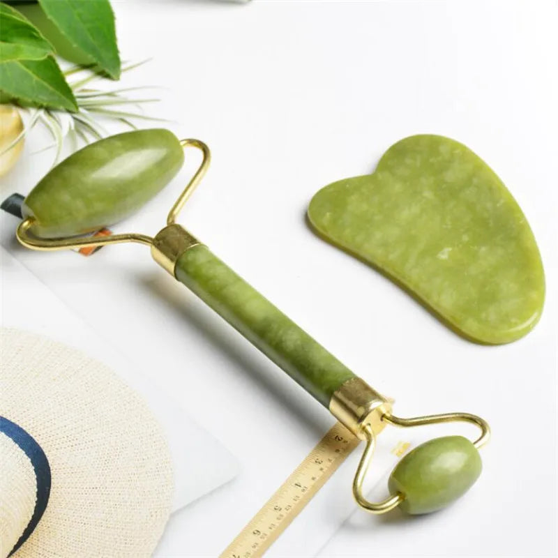 Jade Roller Guasha Scraper for Face