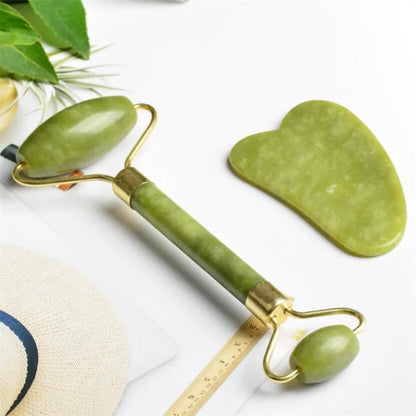 Jade Roller Guasha Scraper for Face