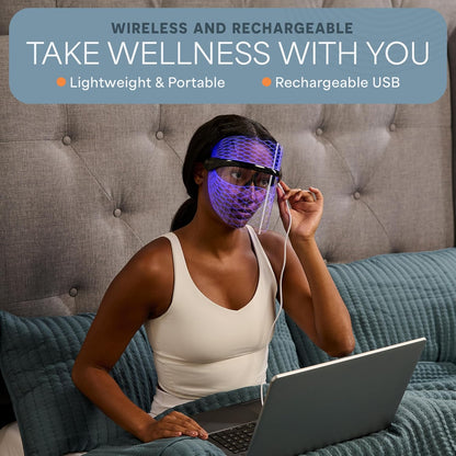 Revitalize Your Skin with Vizacure LED Face Mask – Rechargeable Red & Blue Light Therapy for At-Home Radiance