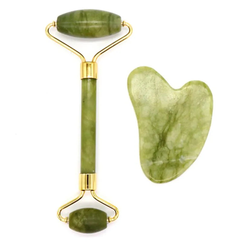 Jade Roller Guasha Scraper for Face
