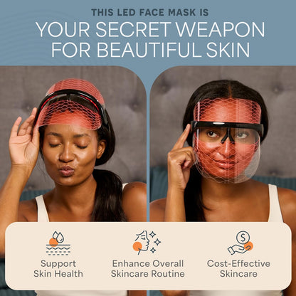 Revitalize Your Skin with Vizacure LED Face Mask – Rechargeable Red & Blue Light Therapy for At-Home Radiance