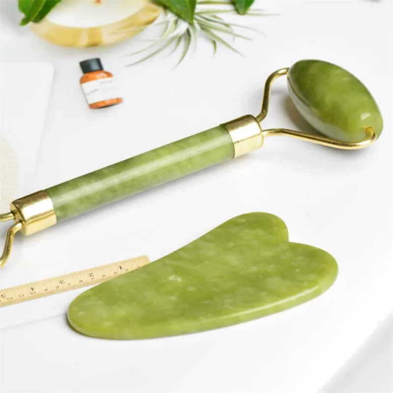 Jade Roller Guasha Scraper for Face