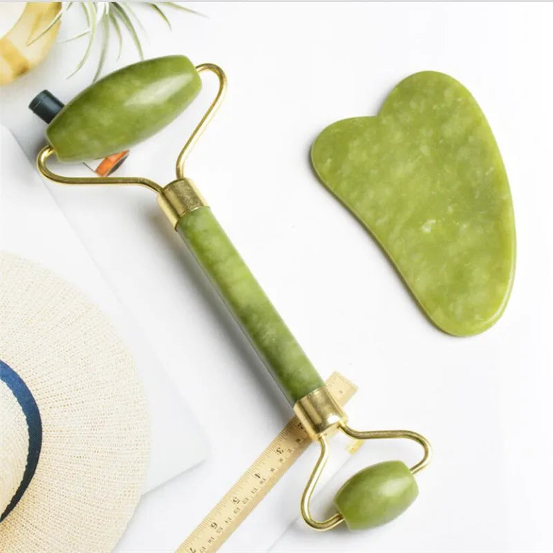 Jade Roller Guasha Scraper for Face