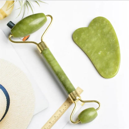 Jade Roller Guasha Scraper for Face