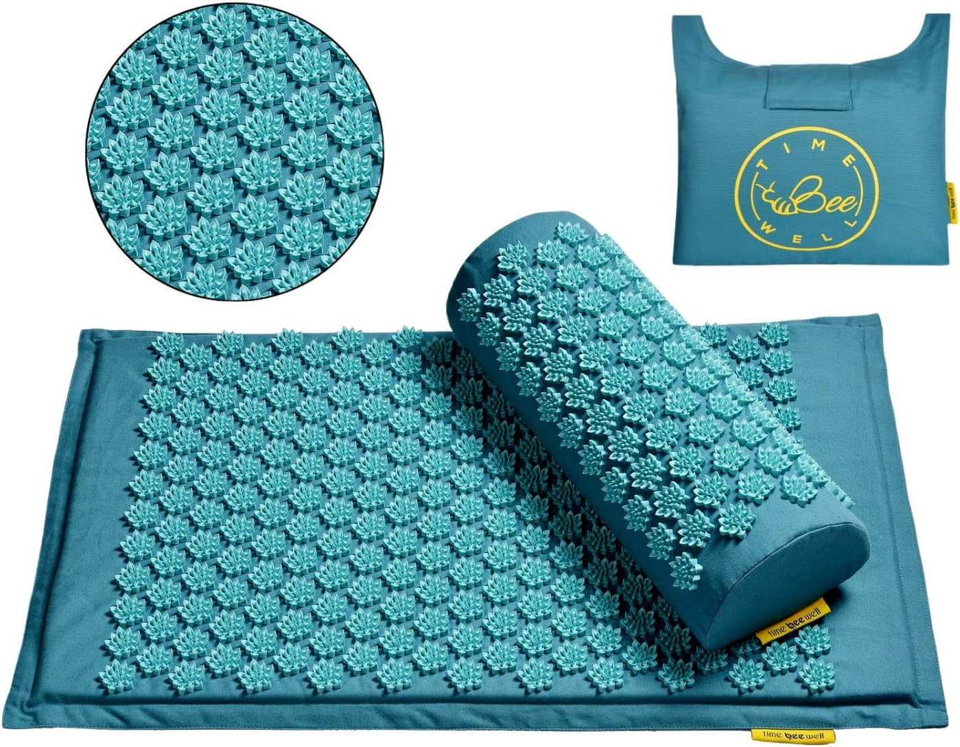 Ultimate Acupressure Mat and Pillow Set for Back & Neck Pain Relief | Eco-Friendly Travel Bag Included | Perfect for Stress Relief, Sciatica, and Foot Massage