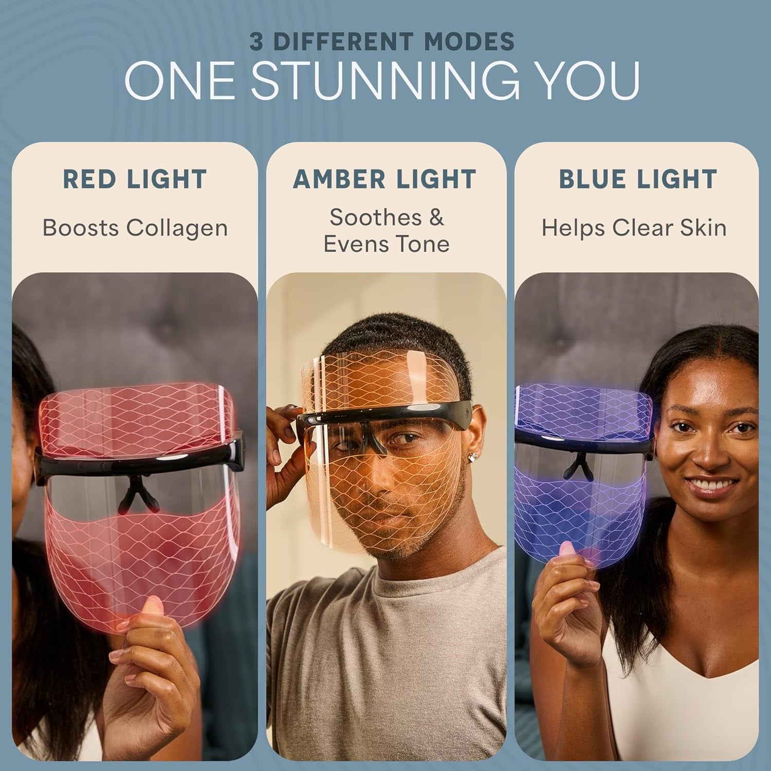Revitalize Your Skin with Vizacure LED Face Mask – Rechargeable Red & Blue Light Therapy for At-Home Radiance